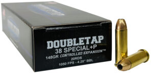 Double Tap .38 Special 148gr Controlled Expansion JHP ammunition, 20 per box