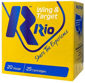 Box of Rio Wing & Target 20 Gauge 2.75 inch shotshells, 25-count