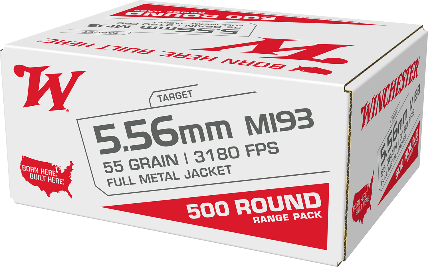 Winchester M193 5.56mm 55gr FMJ 500rd bulk box