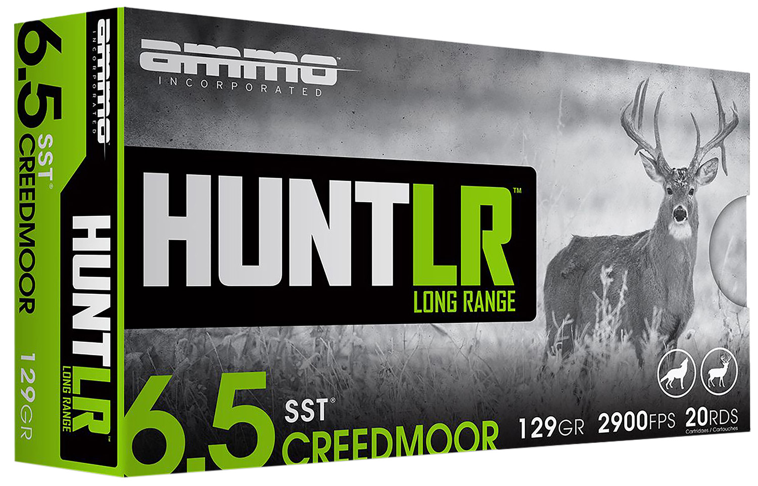 Ammo Inc Hunt LR 6.5mm Creedmoor 129gr Super Shock Tip 20rd box
