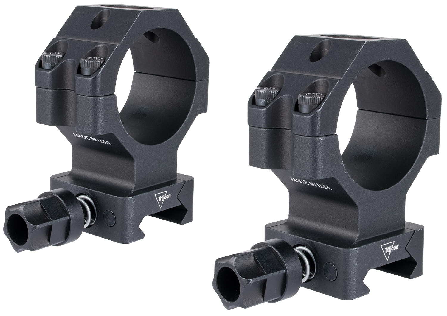 Trijicon AC22075 35mm extra-high Q-LOC scope rings matte black on Picatinny rail