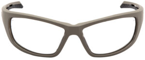 Pyramex VGST1310T Howitzer safety glasses with clear anti-fog lens and tan frame