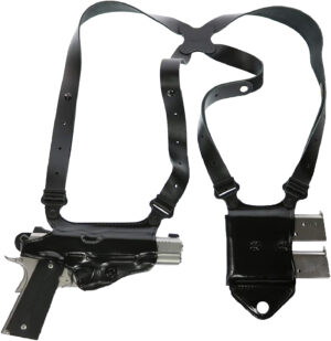 Galco Miami Classic II shoulder holster system, black full-grain leather