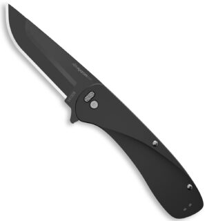 Outdoor Edge Razor VX1 folding knife with 3" 420J2 SS blade and black anodized aluminum handle