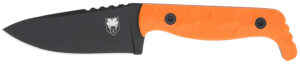 Cobratec KingPin 4-inch D2 drop point blade with blaze orange G-10 handle and Kydex sheath