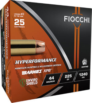 Fiocchi Hyperformance Hunt .44 Rem Mag 225gr Barnes XPB 25rd ammunition box