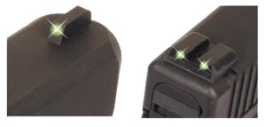 TRUGLO TG231S1 Tritium front and rear sights for Sig Sauer P-Series, green tritium, black CNC steel