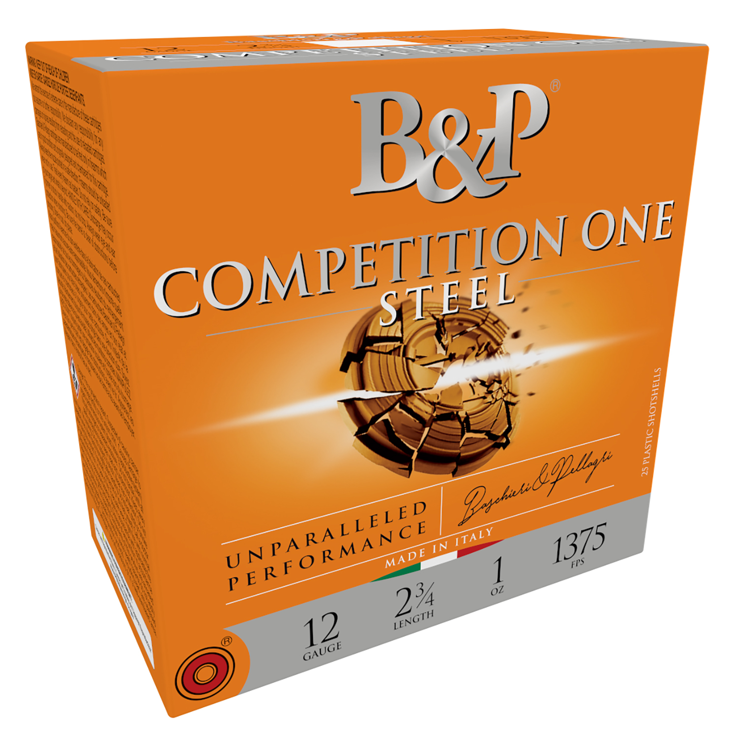 Box of B&P Competition One 12 gauge steel shot shotgun shells