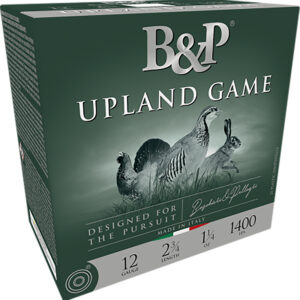 B&P Upland Game 28 Gauge 2-3/4in 3/4 oz shotshell box, 25 rounds