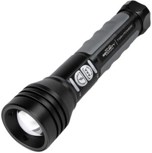 Police Security Twin Power flashlight black 600/265 lumens with USB-C cable