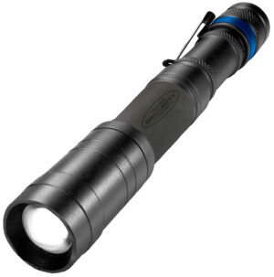 Police Security Sleuth 2.0 black AA flashlight with belt clip