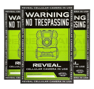 Tactacam REVEAL No-Trespassing signs, 3-pack, high-visibility design for property monitoring
