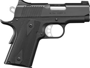 Kimber Ultra Carry II .45 ACP 3-inch matte black pistol with black synthetic double-diamond grip