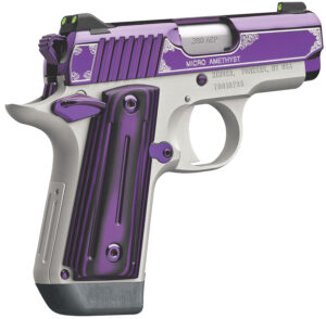Kimber Micro Amethyst .380 ACP pistol with amethyst purple slide and G10 grips