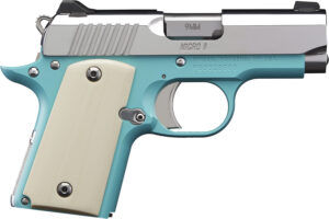 Kimber Micro 9 Bel Air 9mm pistol with Bel Air Blue frame and ivory G10 grips