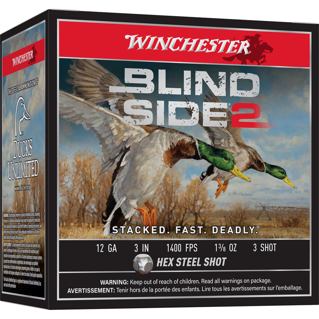 Winchester Blind Side 2 12 ga 3 in 1 3/8 oz #3 Hex Steel 25rd