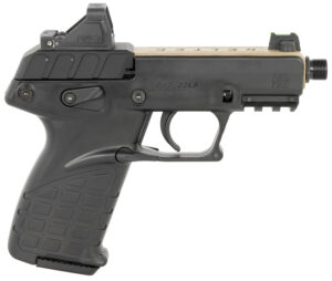 Kel-Tec P17 .22 LR 3.80 inch pistol with Viridian optic and holster, tan and black finish