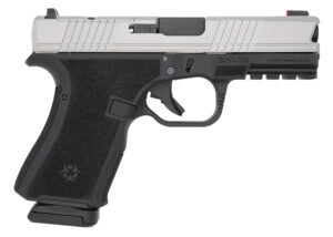 Black Rain Ordnance Frontline compact 9mm pistol, black frame with stainless steel optic-ready slide