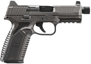 FN 510 Tactical 10mm pistol with 4.71" threaded barrel, Gray PVD optic-cut slide and polymer frame
