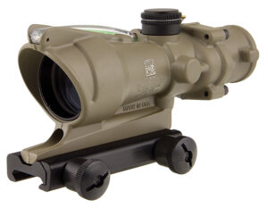 Trijicon ACOG TA31D 4x32mm scope with illuminated green horseshoe reticle in flat dark earth finish
