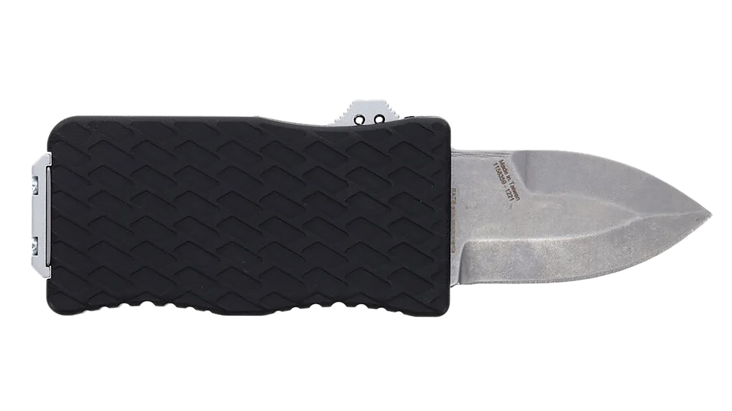 Schrade Uproar Mini OTF automatic knife 1.9-inch dagger blade black textured aluminum handle