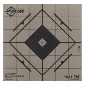 Allen EZ Aim 6x6 adhesive thermal sight grid paper target in black and gray