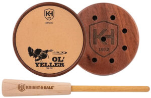 Knight & Hale Ol' Yeller SLA-TEK walnut pot turkey call with yellowheart striker