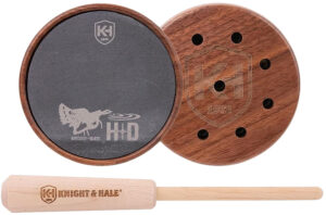 Knight & Hale HD Slate Pot Call with walnut pot and hickory striker