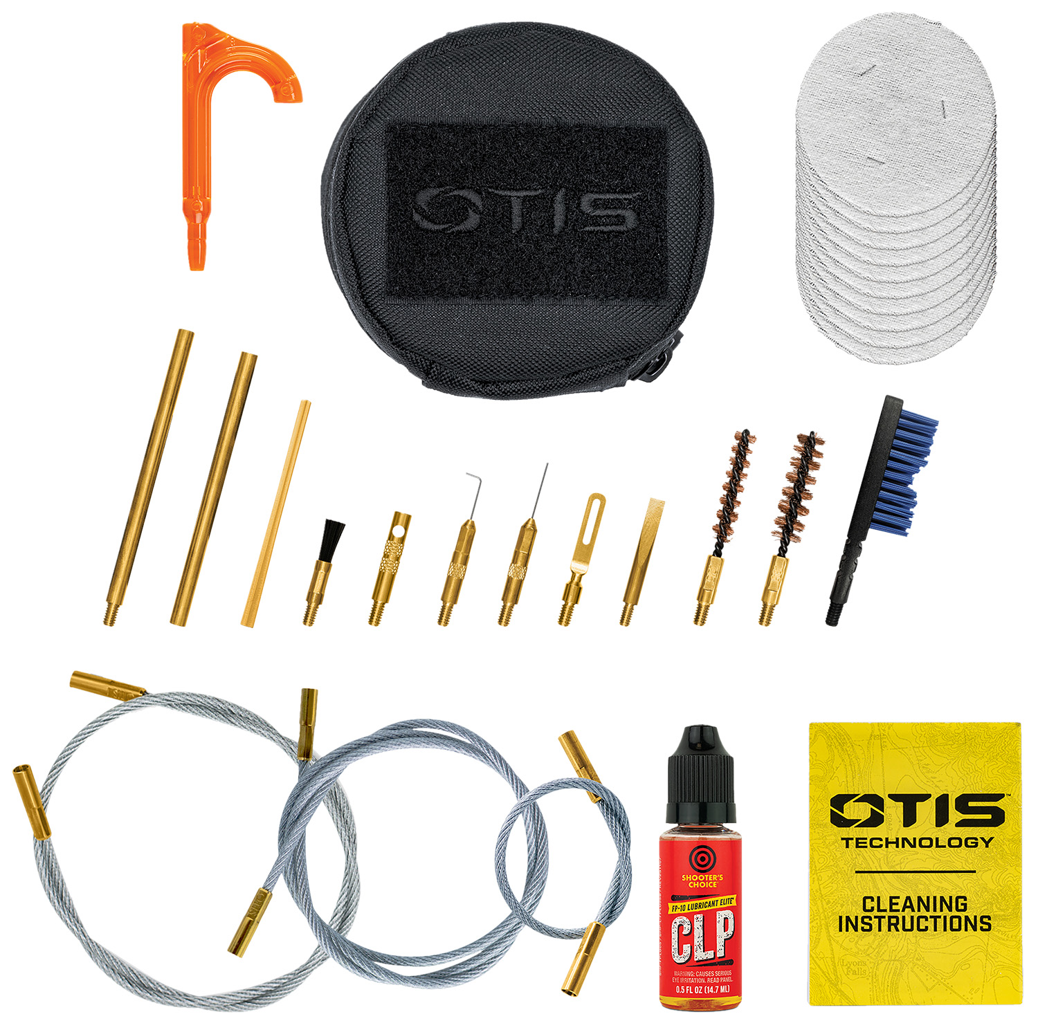 Otis 5.7mm pistol and carbine cleaning kit in nylon softpack with cables and brushes