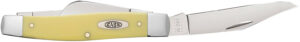 Case Stockman Large pocket knife, 4.25 in closed, yellow synthetic handle, carbon steel blades