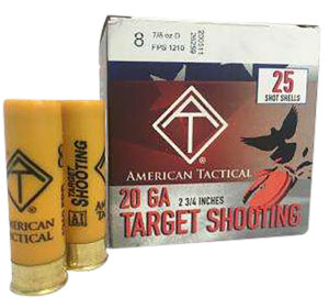 American Tactical ATI Target Load 20 Gauge 2.75 inch 7/8 oz #8 shot 25 round box