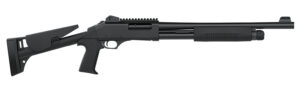 Dickinson TAC-4 ST 12 gauge pump shotgun side view with 18.5 inch barrel and Picatinny rail