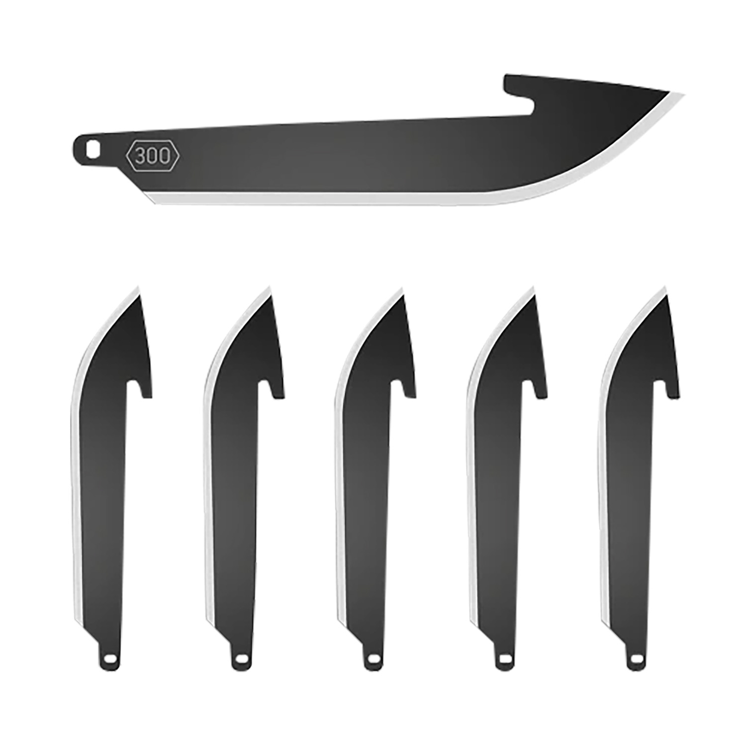 Outdoor Edge 3 inch drop-point replacement blades 6-pack black