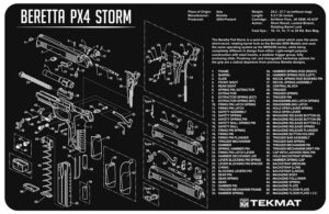 TekMat 11x17 Beretta PX4 Storm neoprene bench mat with exploded diagram
