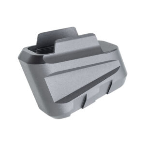 Tyrant CNC +5 magazine extension for Sig Sauer P320, gray aerospace aluminum