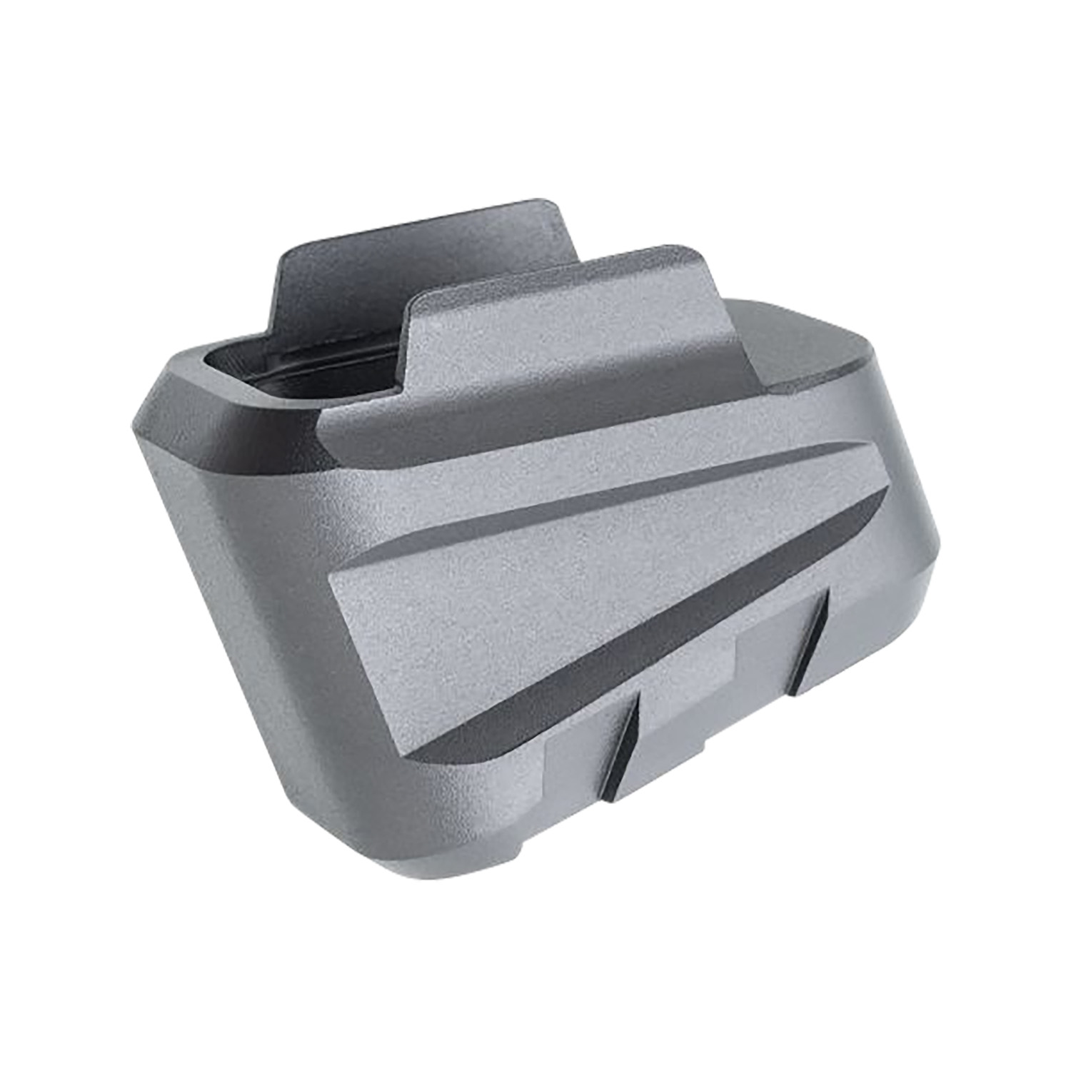 Tyrant CNC +5 magazine extension for Sig Sauer P320, gray aerospace aluminum