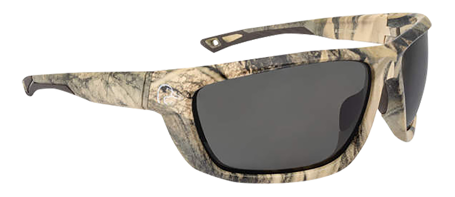 Radians Ducks Unlimited full-frame shooting glasses, Mossy Oak frame, polarized smoke gray lens