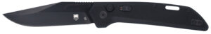 CobraTec Naja folding knife 3.50 inch black D2 blade with black G10 handle