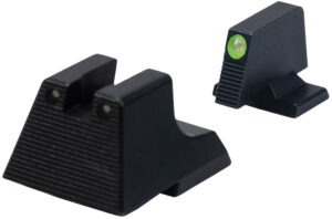 Heckler & Koch green tritium elevated night sight set for VP9 VP40 P30 HK45 black frame