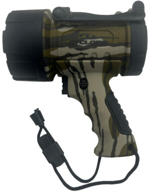 Cyclops 600 lumen hunt spotlight in Mossy Oak Bottomland camo