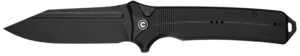 Civivi Knives C23080-1 Neurohaptic  EDC 3.74" Folding Clip Point Plain Black Stonewashed Nitro-V Steel Blade, Black Textured G10 Handle