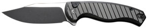 Civivi Knives C23040B-1 Stormhowl  3.30" Folding Clip Point Plain Black Stonewashed Nitro-V Steel Blade, Milled Black Aluminum Handle