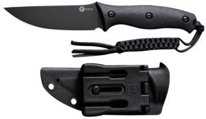 Civivi Knives C23041-1 Stormridge  3.92" Fixed Straight Back Plain Black Stonewashed Nitro-V Steel Blade, Black Textured G10 Handle