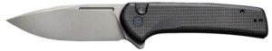 Civivi Knives C21006-1 Conspirator  3.48" Folding Plain Gray Stonewashed Nitro-V Steel Blade, Black Textured Micarta Handle