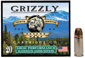 Grizzly Ammo 9mm Luger 124gr Jacketed Hollow Point ammunition - 20 rounds per box