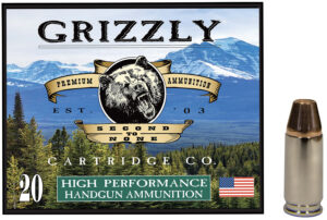 Grizzly Ammo 9mm Luger +P 124gr Full Metal Jacket Flat Point ammunition box