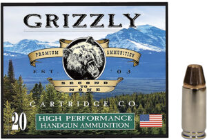 Grizzly Ammo GC9+P 9mm Luger 124 gr FMJ Flat Point ammunition box