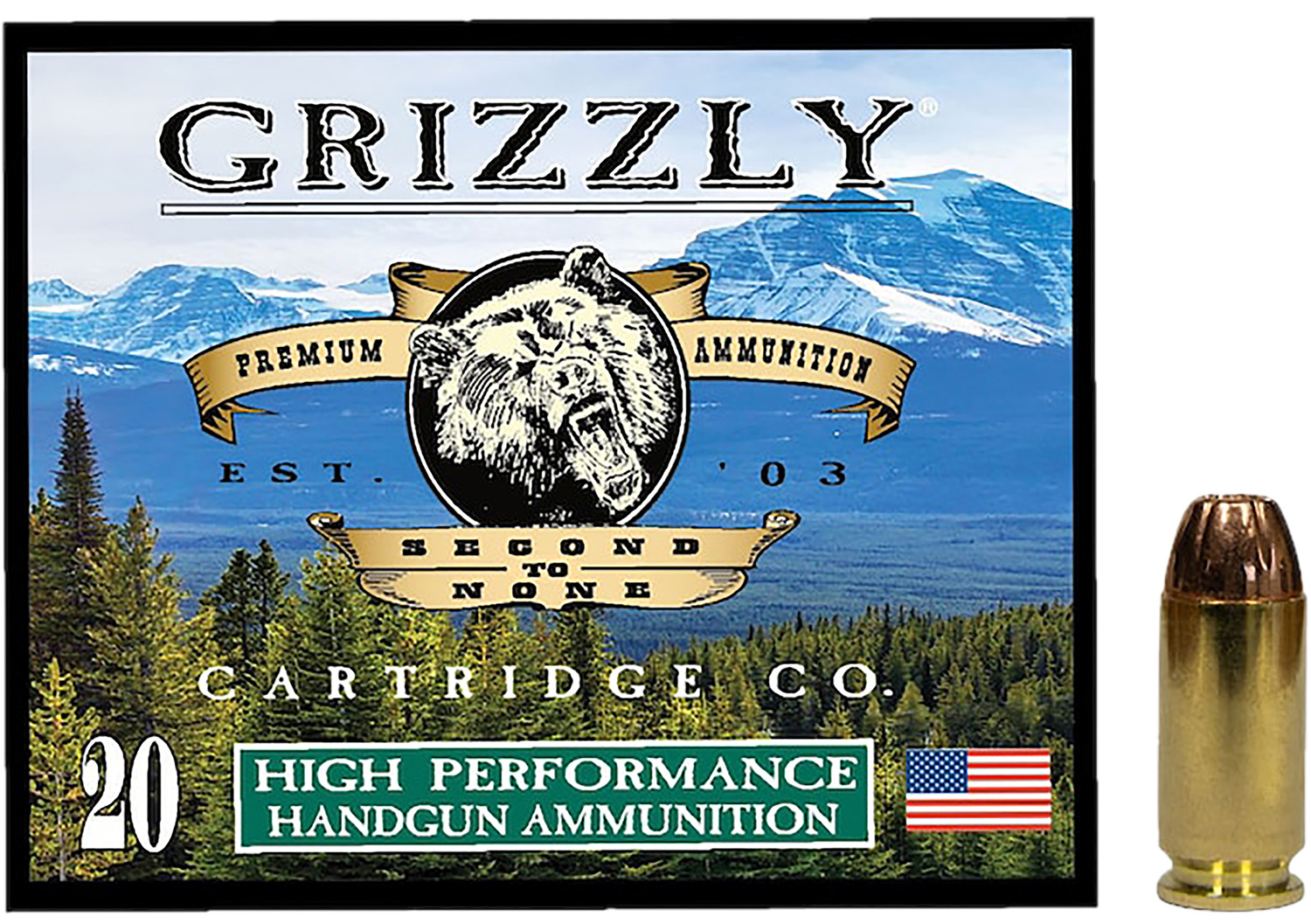 Grizzly Ammo GC4SW1 .40 S&W 200 gr Jacketed Hollow Point 20-count box