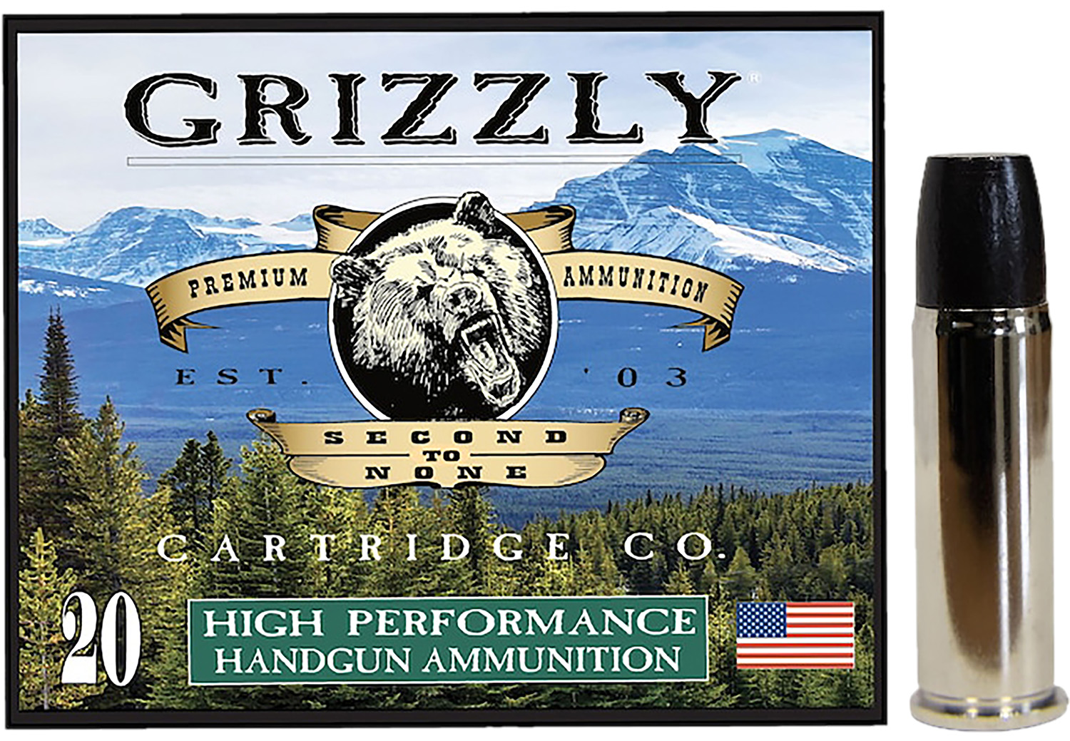 Grizzly Ammo GC44M+P1 .44 Magnum 355 gr Wide Long Nose Gas Check 20-round box