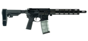 Faxon FX5510X IONX Hyperlite 5.56 AR pistol side view with carbon fiber handguard